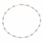 Oval Cut Bezel Set Station Necklace