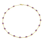 Oval Cut Bezel Set Station Necklace