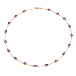 Oval Cut Bezel Set Station Necklace