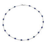 Oval Cut Bezel Set Station Necklace