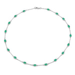 Oval Cut Bezel Set Station Necklace