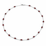 Oval Cut Bezel Set Station Necklace