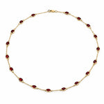 Oval Cut Bezel Set Station Necklace