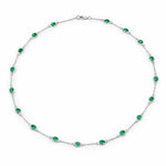 Oval Cut Bezel Set Station Necklace