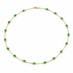 Oval Cut Bezel Set Station Necklace