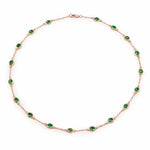 Oval Cut Bezel Set Station Necklace