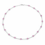 Oval Cut Bezel Set Station Necklace