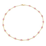 Oval Cut Bezel Set Station Necklace