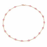 Oval Cut Bezel Set Station Necklace