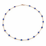 Oval Cut Bezel Set Station Necklace