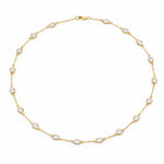 Oval Cut Bezel Set Station Necklace