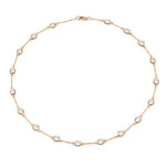 Oval Cut Bezel Set Station Necklace