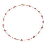 Oval Cut Bezel Set Station Necklace