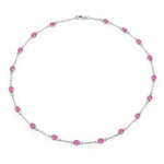 Oval Cut Bezel Set Station Necklace