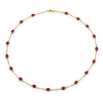 Oval Cut Bezel Set Station Necklace