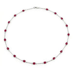 Oval Cut Bezel Set Station Necklace