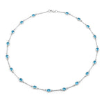 Oval Cut Bezel Set Station Necklace