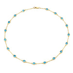Oval Cut Bezel Set Station Necklace