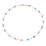 Oval Cut Bezel Set Station Necklace
