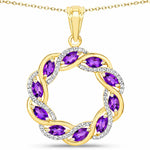 Diamond Accented Halo Cocktail Pendant
