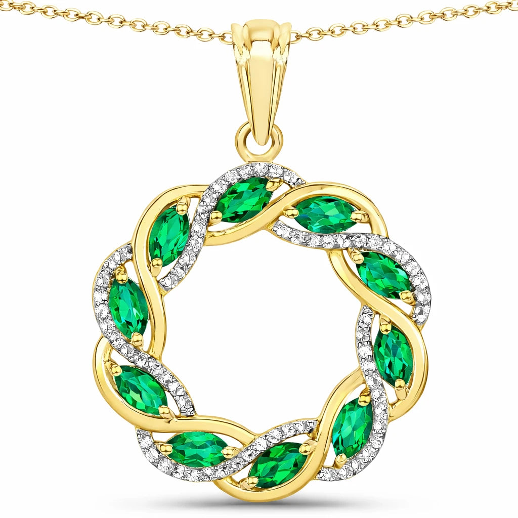 Diamond Accented Halo Cocktail Pendant