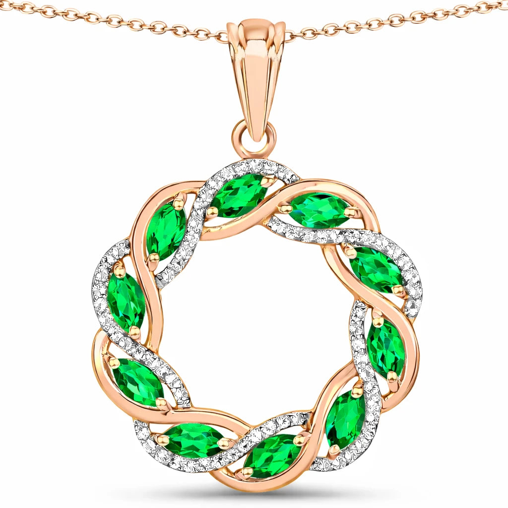 Diamond Accented Halo Cocktail Pendant
