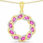 Diamond Accented Halo Cocktail Pendant