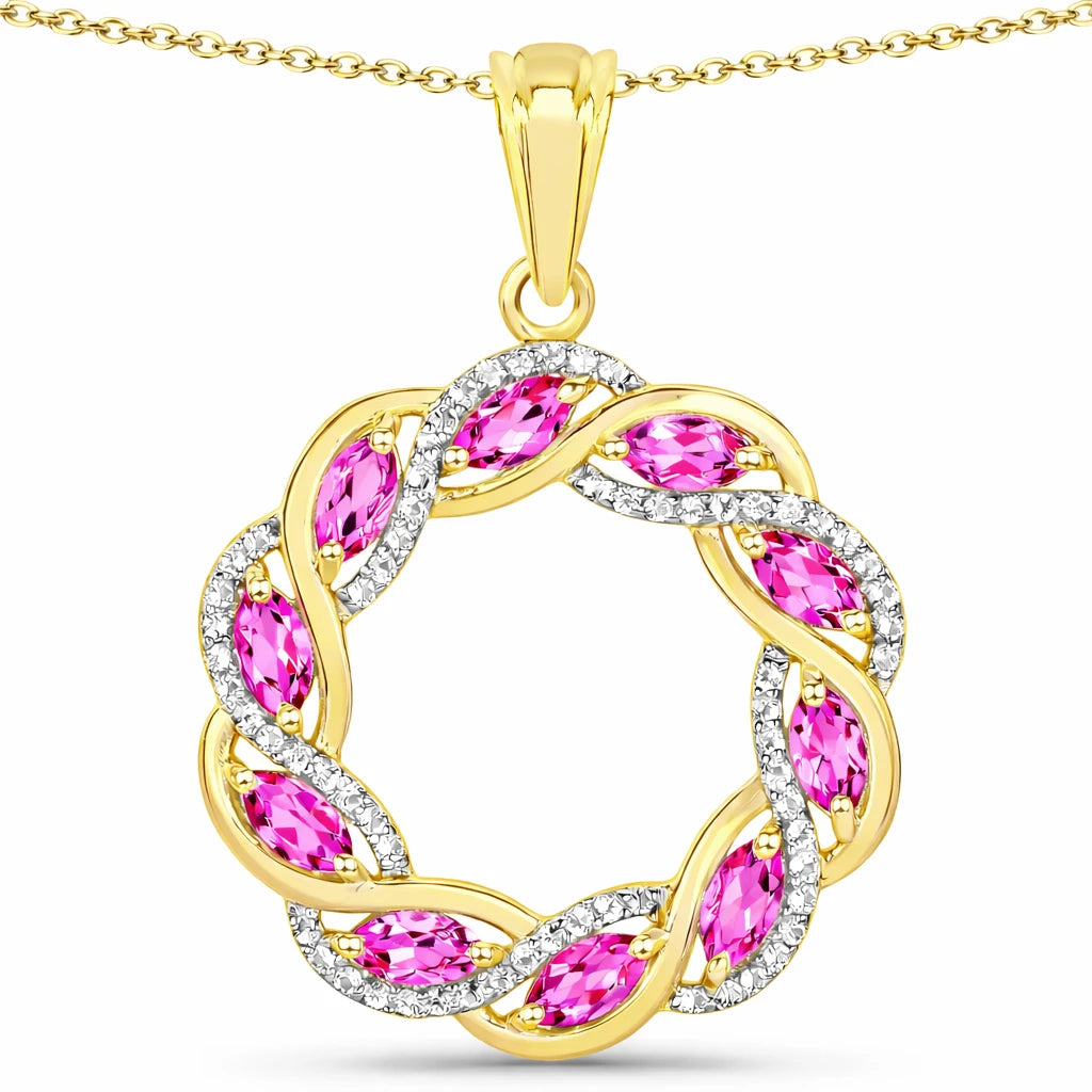 Diamond Accented Halo Cocktail Pendant