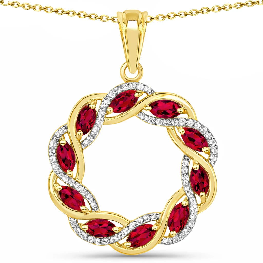 Diamond Accented Halo Cocktail Pendant