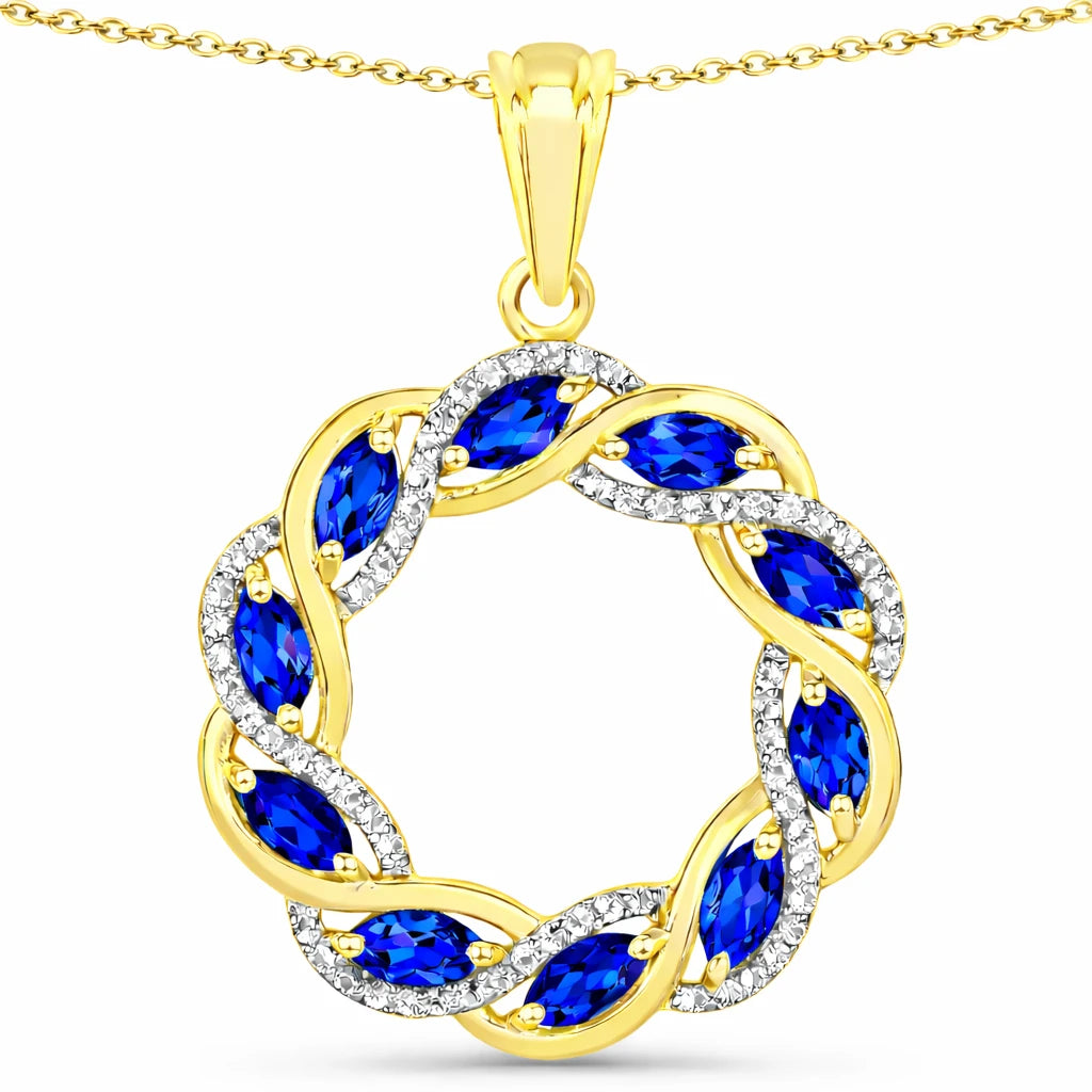 Diamond Accented Halo Cocktail Pendant