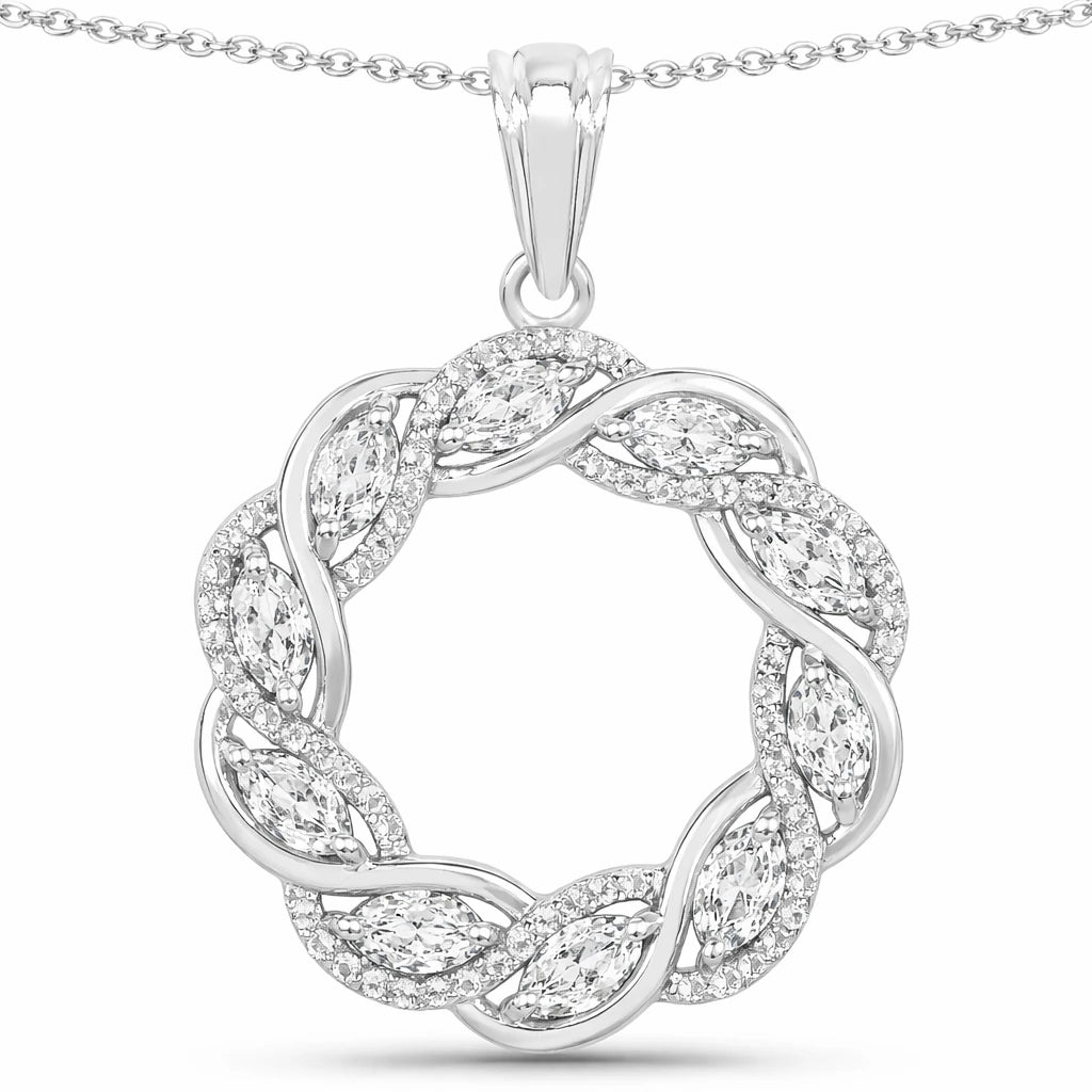 Diamond Accented Halo Cocktail Pendant