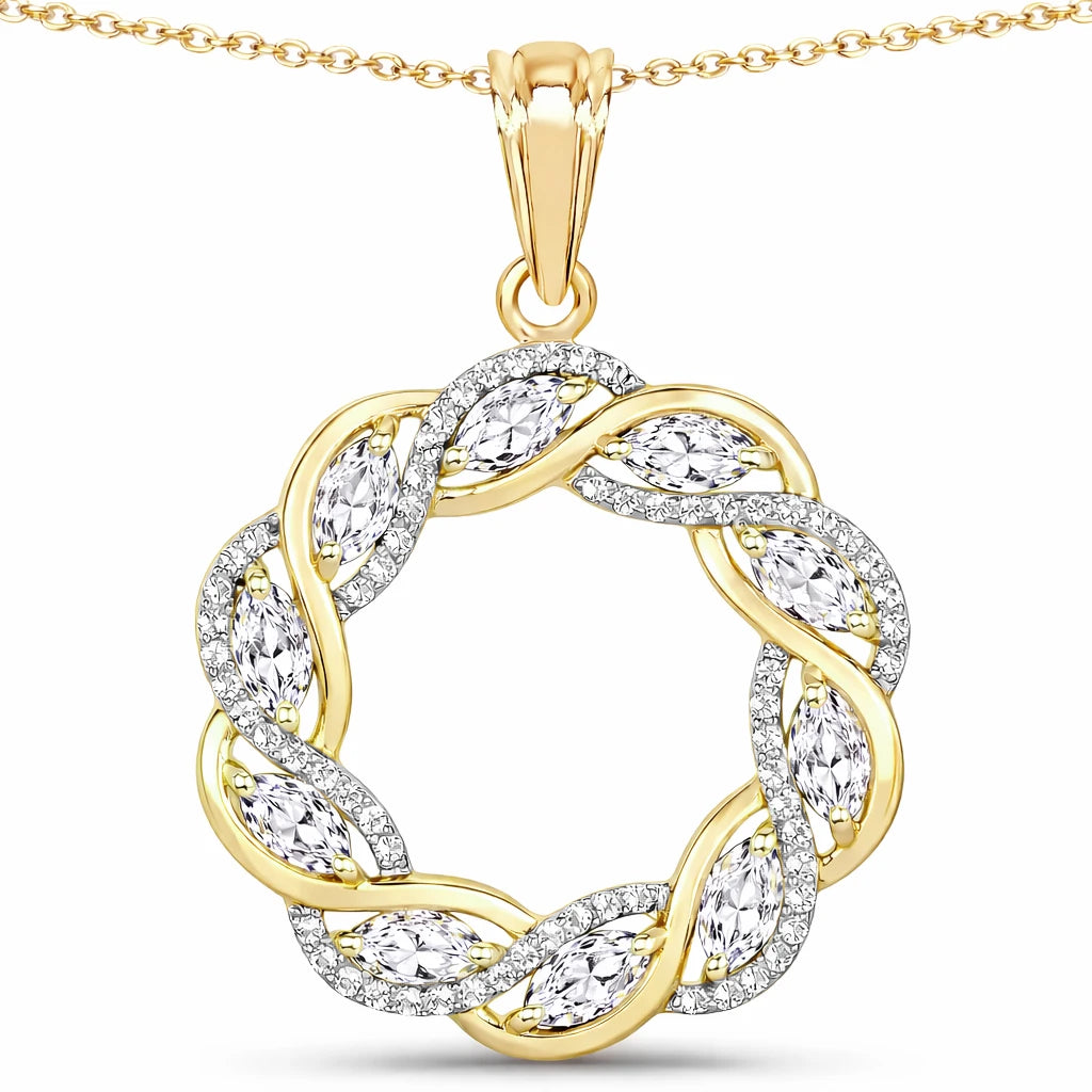 Diamond Accented Halo Cocktail Pendant
