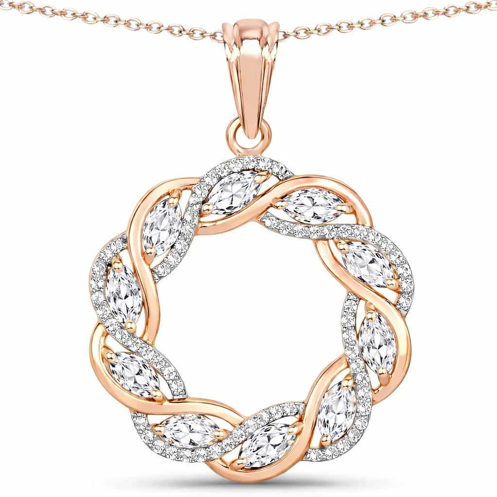Diamond Accented Halo Cocktail Pendant