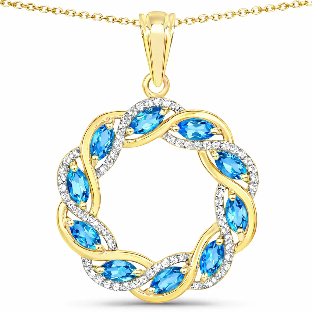 Diamond Accented Halo Cocktail Pendant