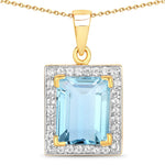 Baguette Cut Halo Pendant