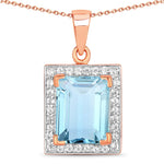 Baguette Cut Halo Pendant