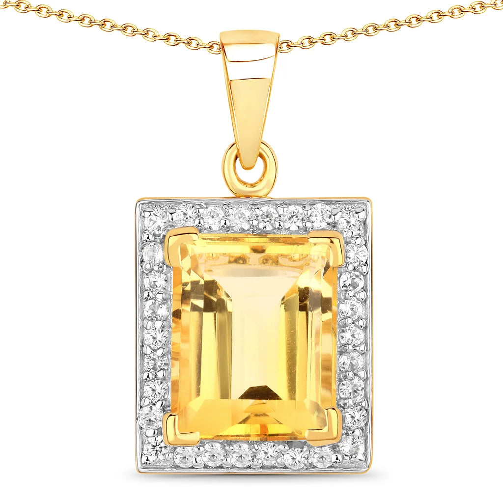 Baguette Cut Halo Pendant