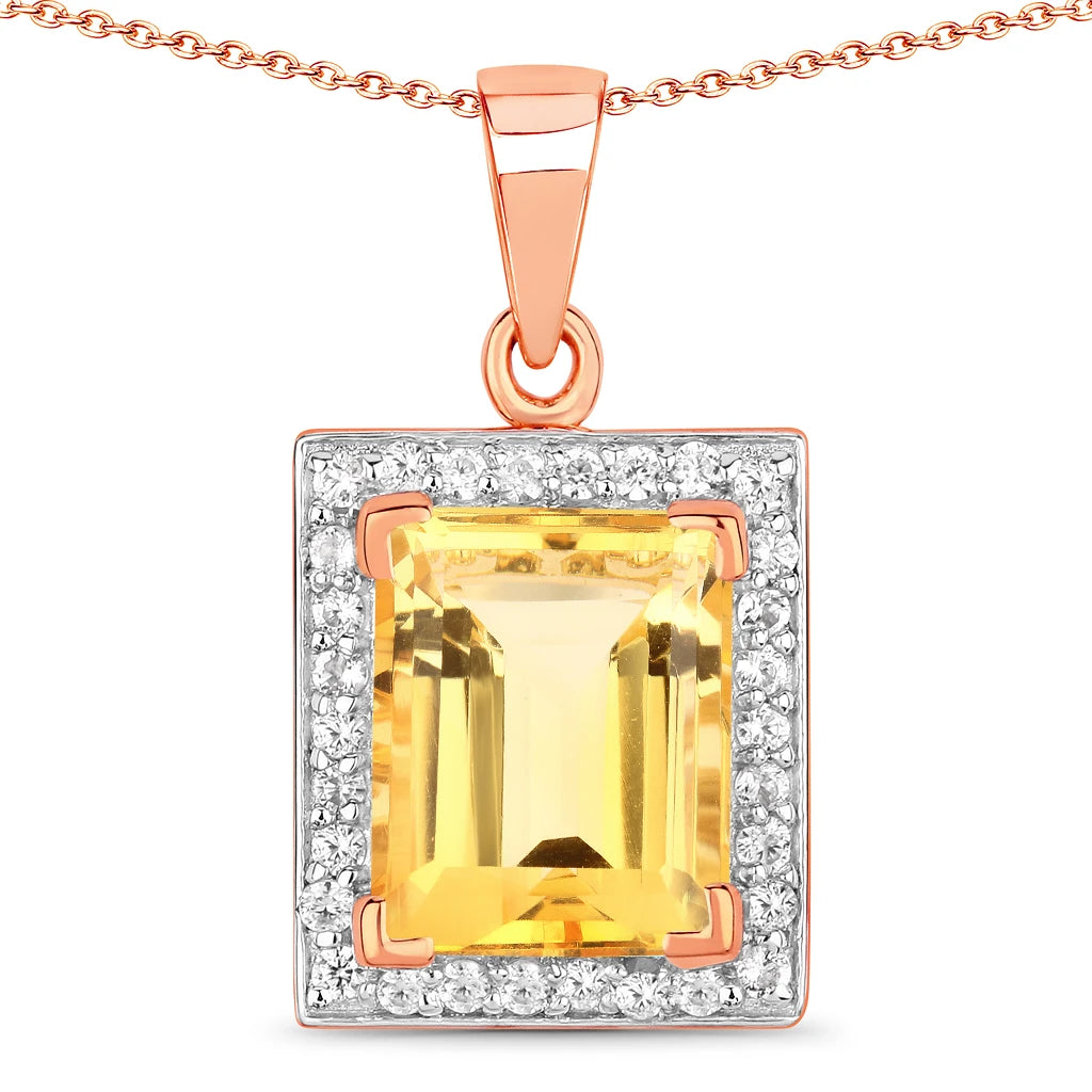 Baguette Cut Halo Pendant