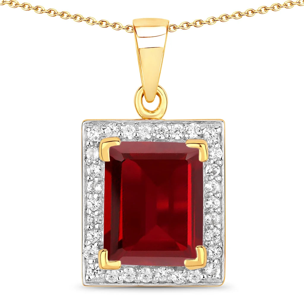 Baguette Cut Halo Pendant