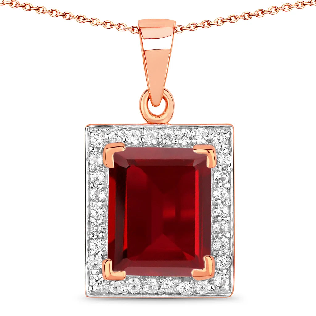 Baguette Cut Halo Pendant