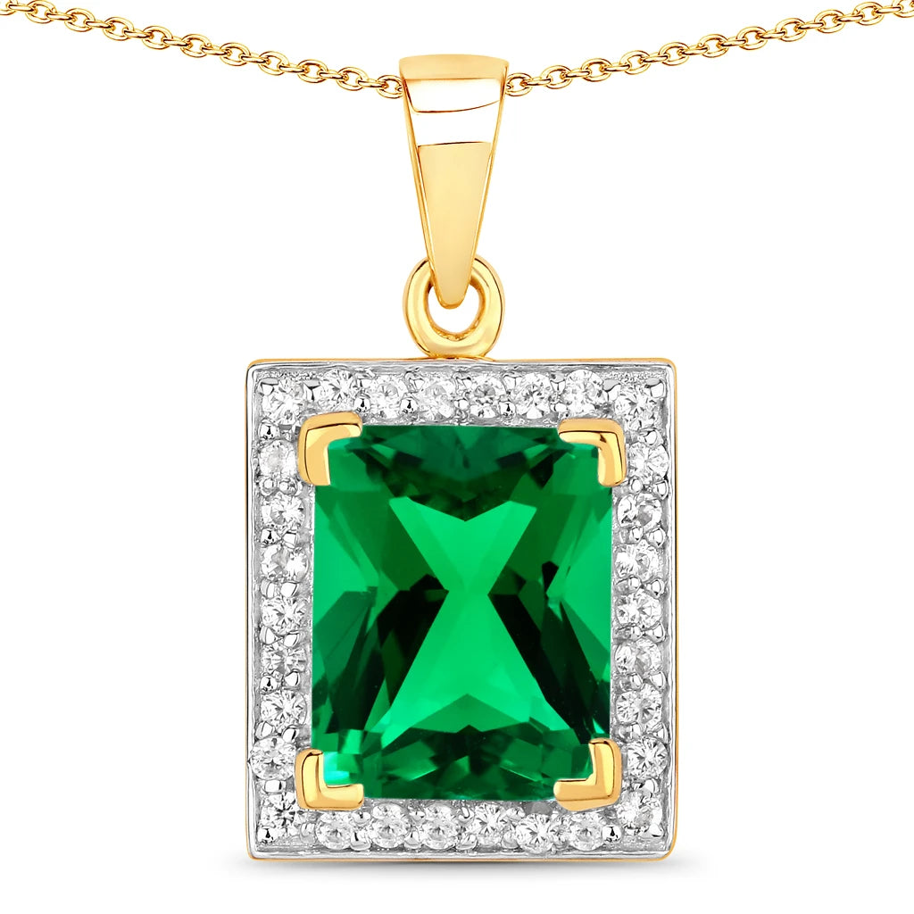 Baguette Cut Halo Pendant