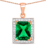 Baguette Cut Halo Pendant