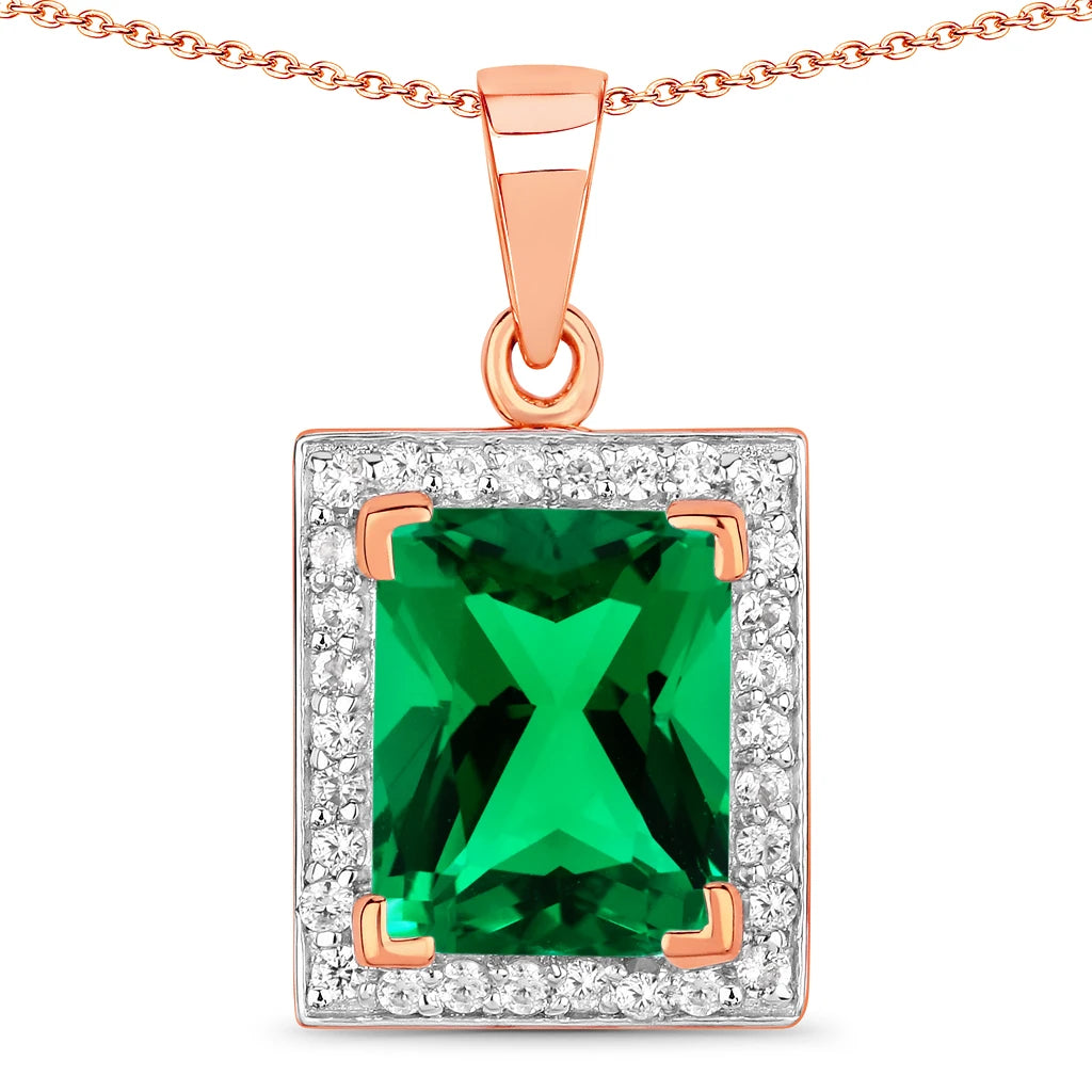 Baguette Cut Halo Pendant