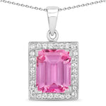 Baguette Cut Halo Pendant