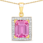Baguette Cut Halo Pendant