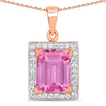 Baguette Cut Halo Pendant