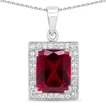 Baguette Cut Halo Pendant