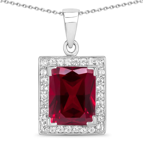 Baguette Cut Halo Pendant