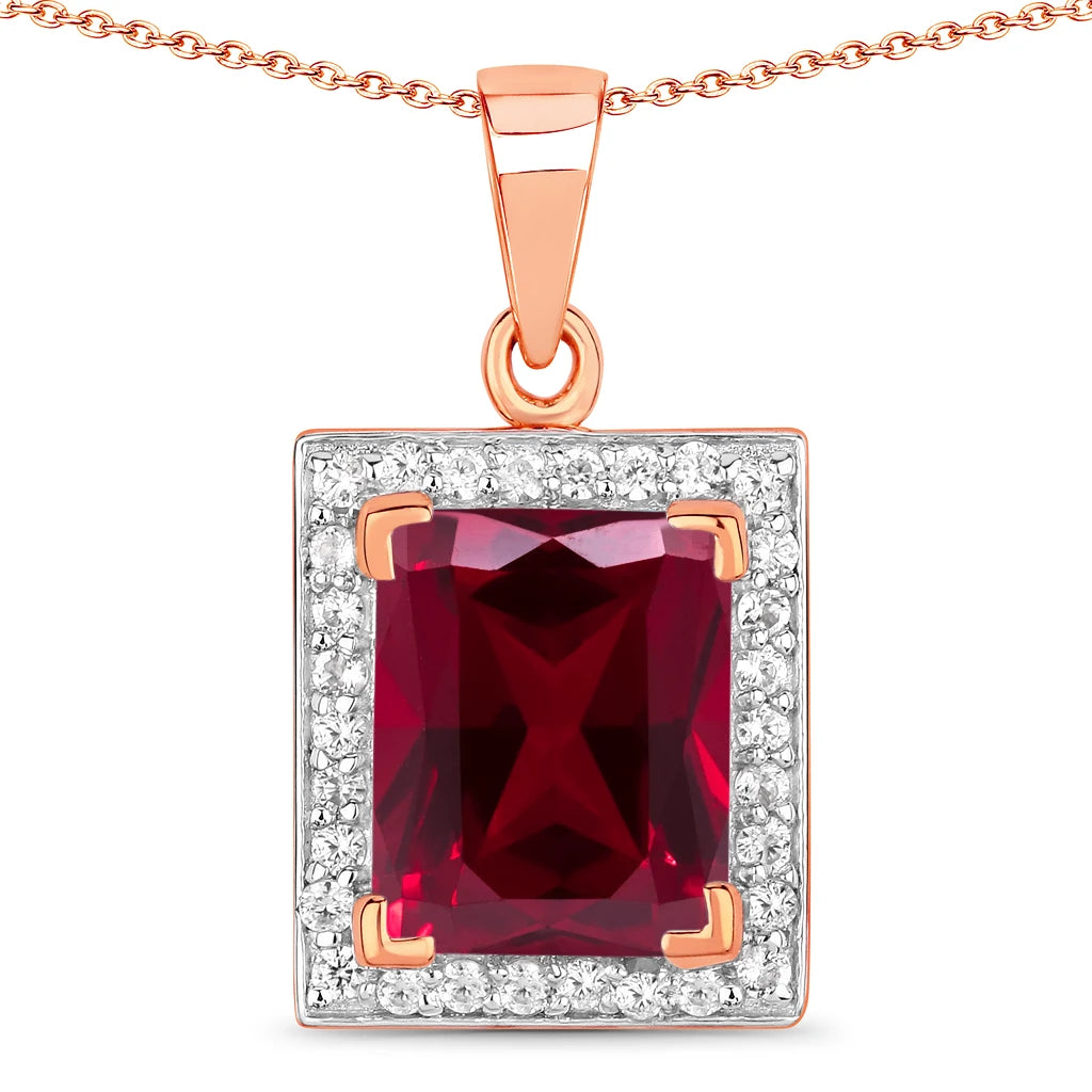 Baguette Cut Halo Pendant