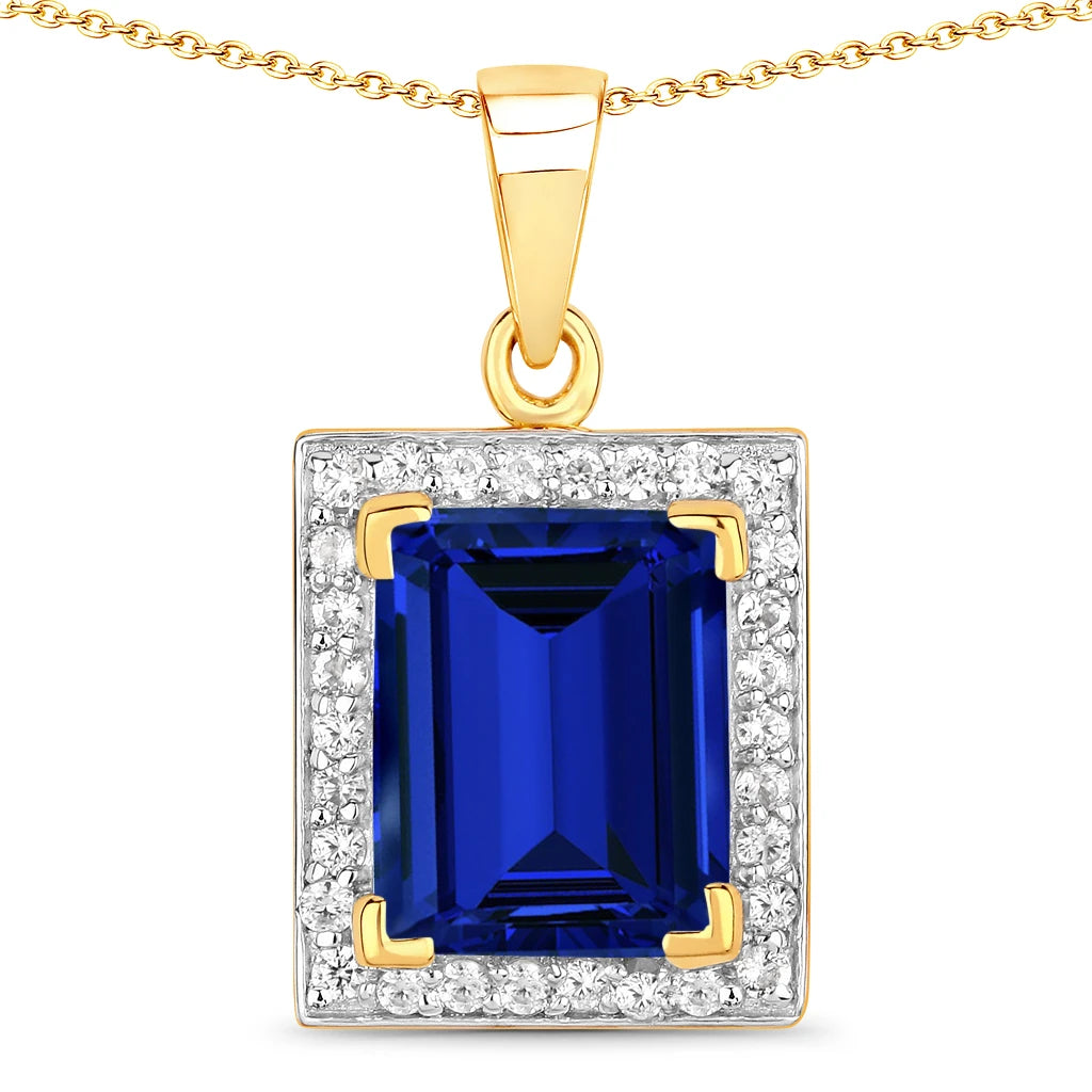 Baguette Cut Halo Pendant